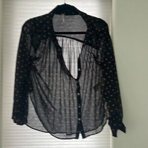 Free people button up sheer blouse never worn
